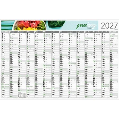 Geiger-Notes Wandplaner Horizont Recyclingkarton, inkl. Druck, Schmuckfarbe