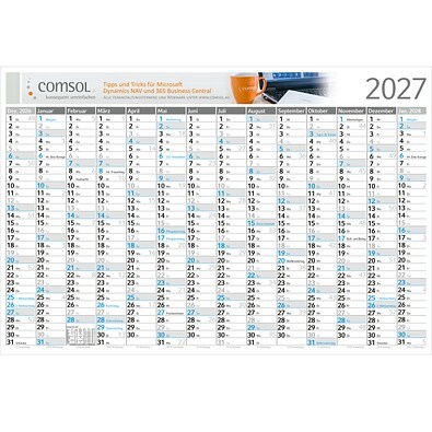 Geiger-Notes Wandplaner Horizont Recycling, blau
