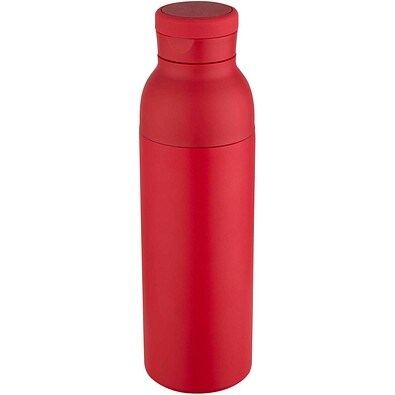 Illuminate 650 ml RCS doppelwandige Isolierflasche aus recyceltem Edelstahl, rot