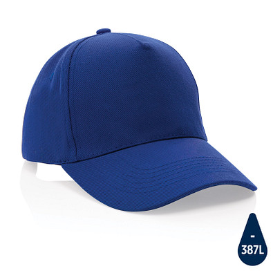 Impact 5 Panel Kappe aus 280gr rCotton mit AWARE Tracer, blau