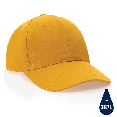 Impact 6 Panel Kappe aus 280gr rCotton mit AWARE Tracer, gelb