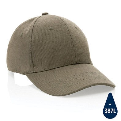 Impact 6 Panel Kappe aus 280gr rCotton mit AWARE Tracer, grün