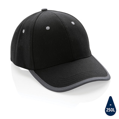 Impact AWARE™ 280gr Brushed rCotton 6 Panel Kontrast-Cap, schwarz