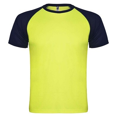 Indianapolis Sport T-Shirt für Kinder, Fluor Yellow / schwarz, 16