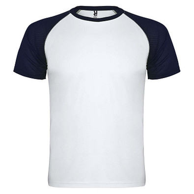 Indianapolis T-Shirt Unisex aus recyceltem Material, weiß / Navy Blue, L