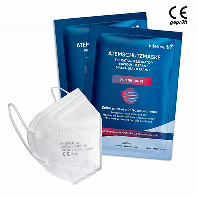 Interhealth Atemschutzmaske FFP 2, 5er-Pack, weiß Interhealth Atemschutzmaske FFP 2, 5er-Pack, weiß