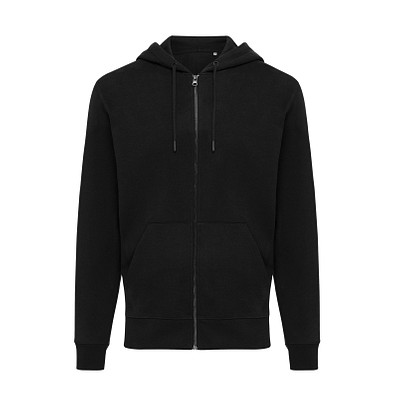 Iqoniq Abisko Zip-Kapuzenpullover aus recycelter Baumwolle, schwarz