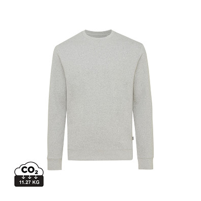 Iqoniq Denali ungefärbt. Rundhals-Sweater aus recycelter BW, heather grey