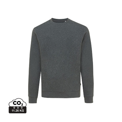 Iqoniq Denali ungefärbt. Rundhals-Sweater aus recycelter BW, ungefärbtes Anthrazit, L