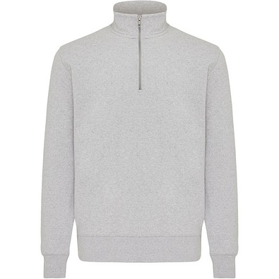 IQONIQ Elgon Quarter-Zip-Sweater aus rec. Baumwolle, light heather grey, M