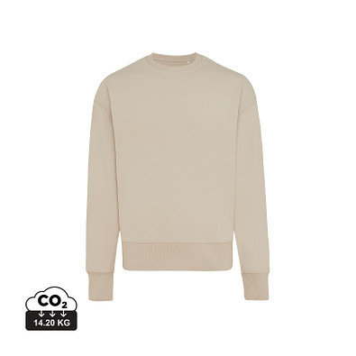Iqoniq Kruger Relax-Rundhals-Sweater aus recycelt. Baumwolle, desert, M