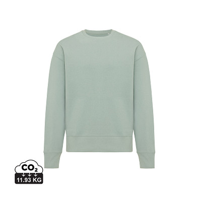 Iqoniq Kruger Relax-Rundhals-Sweater aus recycelt. Baumwolle, Iceberg green, L