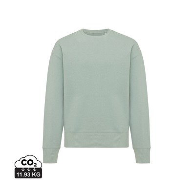 Iqoniq Kruger Relax-Rundhals-Sweater aus recycelt. Baumwolle, Iceberg green, M