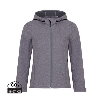Iqoniq Makalu Damen Softshelljacke, vulcano heather grey, XXL