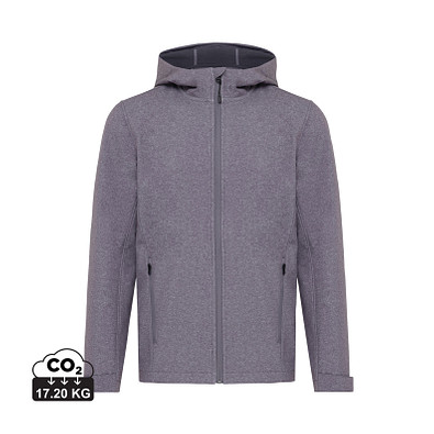 Iqoniq Makalu Herren Softshelljacke aus recyceltem Polyester, vulcano heather grey, XXXL