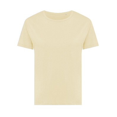Iqoniq Yala Damen T-Shirt aus recycelter Baumwolle, cream yellow, L