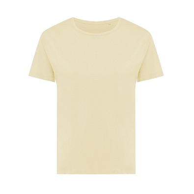 Iqoniq Yala Damen T-Shirt aus recycelter Baumwolle, cream yellow, M