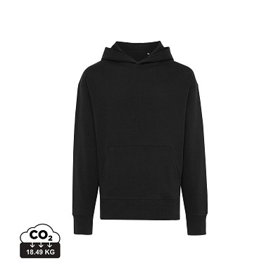 Iqoniq Yoho Relax-Hoodie aus recycelter Baumwolle, schwarz, XXS