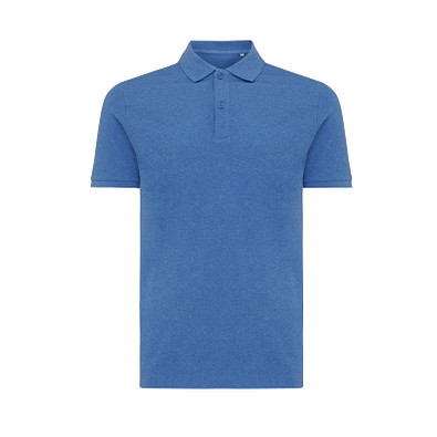 Iqoniq Yosemite PiquÃ©-Poloshirt aus recycelter Baumwolle, heather blue, L