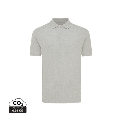Iqoniq Yosemite Piqué-Poloshirt aus recycelter Baumwolle, ungefärbtes Grau, L