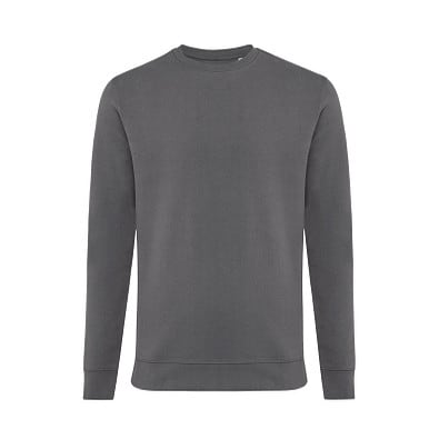 Iqoniq Zion Rundhals-Sweater aus recycelter Baumwolle, anthrazit