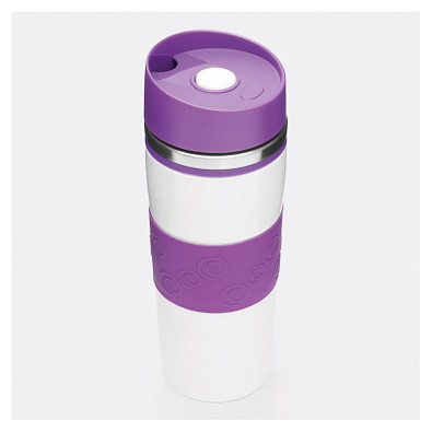 Isolierbecher ARABICA,lila, weiß