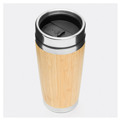 Isolierbecher BAMBOO DRINK,braun, silber