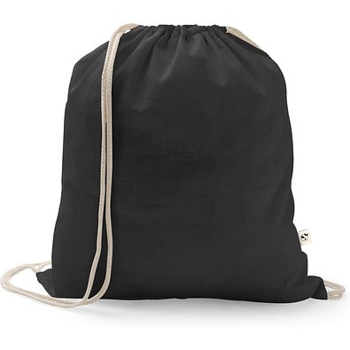 ISTANBUL. Rucksack aus recycelter Baumwolle (70%), Polyester (30% rPET) (150 g/m²), Schwarz