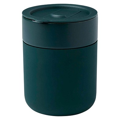 Java 330 ml Keramikbecher mit Silikonhülle und Kunststoffdeckel, grün