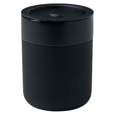 Java 330 ml Keramikbecher mit Silikonhülle und Kunststoffdeckel, schwarz