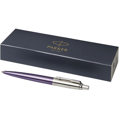 PARKER Druckkugelschreiber Jotter Metall, blaue Mine, mittelviolett PARKER Druckkugelschreiber Jotter Metall, blaue Mine, mittelviolett