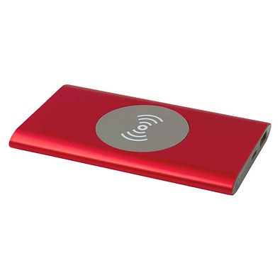 Juice 4000 mAh Typ-C kabellose Powerbank aus recyceltem Aluminium, rot