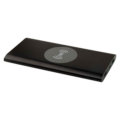 Juice 8000 mAh Typ-C kabellose Powerbank aus recyceltem Aluminium, schwarz