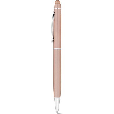 JULIE. Kugelschreiber aus recyceltes Aluminium (100 % rAL) mit Touchpen-Spitze, Hellrosa