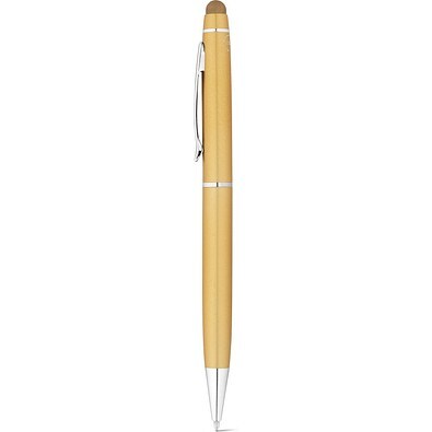 JULIE. Kugelschreiber aus recyceltes Aluminium (100 % rAL) mit Touchpen-Spitze, Satingold