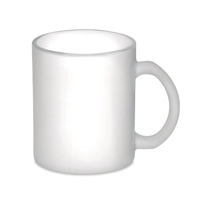 Kaffeebecher aus Glas 300 ml SUBLIMATT, Transparent Weiß