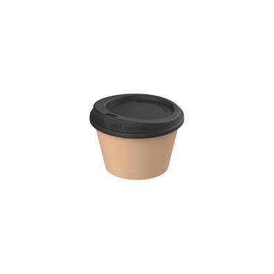 Kaffeebecher ToGo mit Deckel, 100 ml, beständiges braun/schwarz