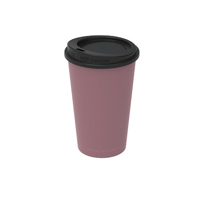 Kaffeebecher ToGo mit Deckel, 300 ml, raffiniertes rot/schwarz