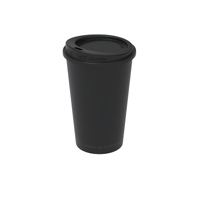 Kaffeebecher ToGo mit Deckel, 300 ml, schlichtes schwarz