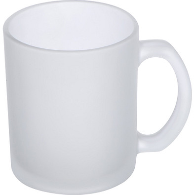 Kaffeetasse weiß gefrostet, 300 ml, transparent
