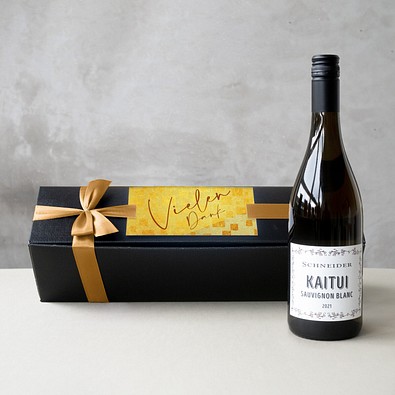 Kaitui Sauvignon Blanc in edler Geschenkbox, Goldene Schleife, inkl. Druck
