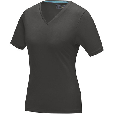 Kawartha T-Shirt für Damen mit V-Ausschnitt, storm grey, L