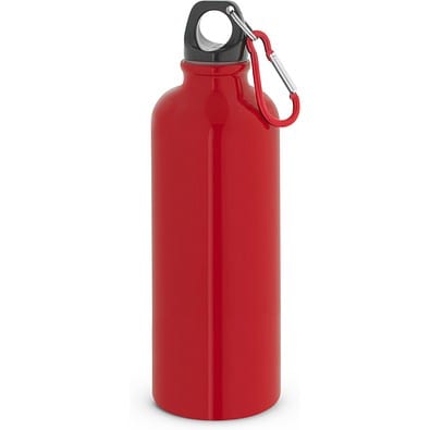 KELCE. Edelstahlflasche mit einwandiger Ausführung und Karabiner, 550 ml, Rot