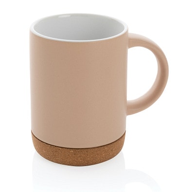 Keramikbecher mit Korkboden, braun