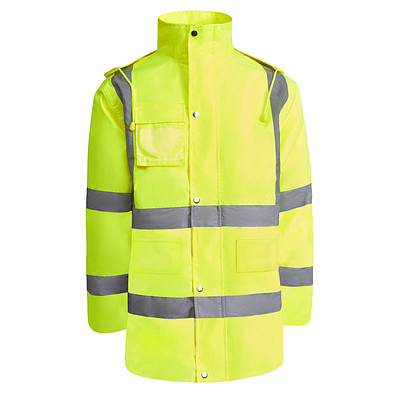 Kombinierter, gesteppter Parka Merak mit High Visibility, L, fluor yellow