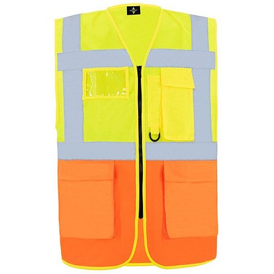 Korntex® Comfort Warnweste Hamburg, Multifunktional, XL, Signal-Gelb / Signal-Orange