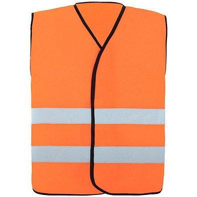 Korntex® Warnweste Comfort-Fit Soltau, Schwarzer Saum, L/XL, Signal-Orange