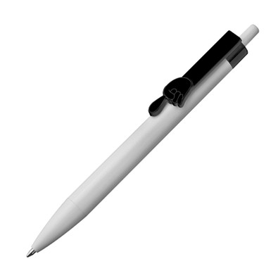 Druckkugelschreiber aus Kunststoff mit Clip Fingerzeig, blaue Mine, schwarz Druckkugelschreiber aus Kunststoff mit Clip Fingerzeig, blaue Mine, schwarz