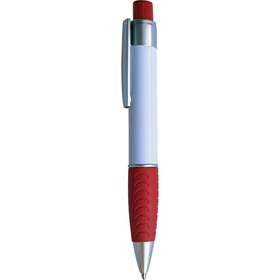 Kugelschreiber BigGrip, weiß/rot