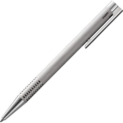 Kugelschreiber LAMY logo Metall, brushed, Mine blau